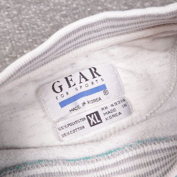 Vintage 90s Disney Mickey Varsity XL Gray Long Sleeve Pullover Sweatshirt - Picture 5 of 10